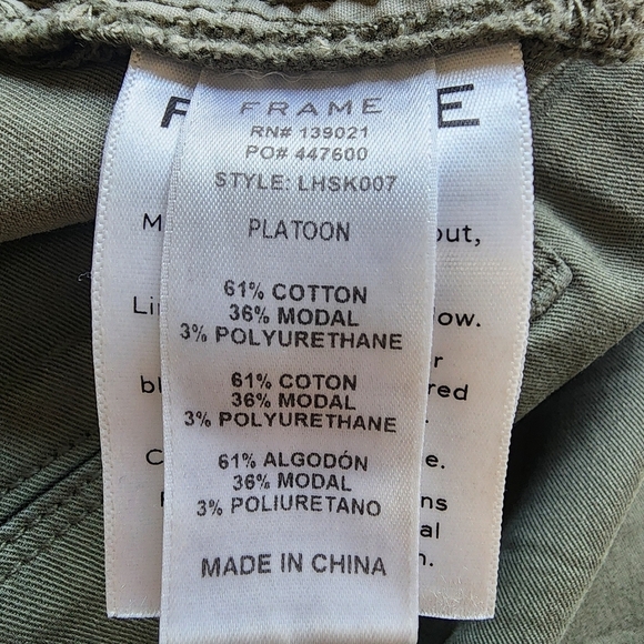 Frame Denim Le High Skinny Green Pants - 32 - Picture 7 of 7